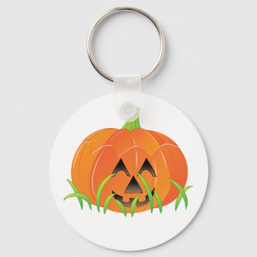 Schattigee Halloween pompoen Jack-O-Lantern Sleutelhanger (Voorkant)