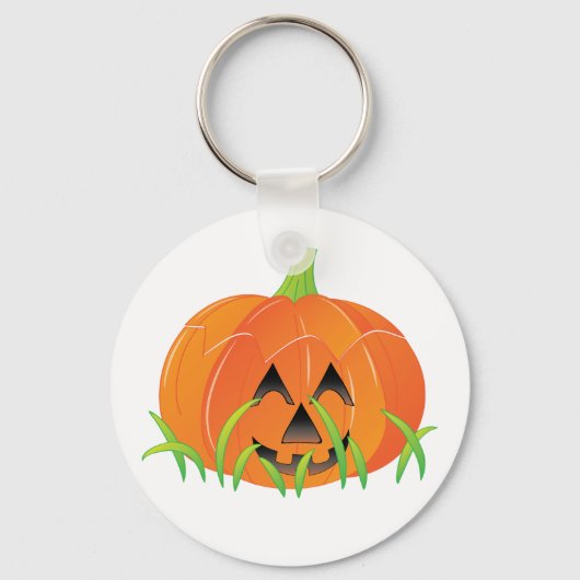 Schattigee Halloween pompoen Jack-O-Lantern Sleutelhanger (Achterkant)