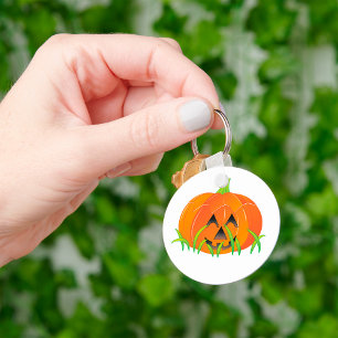 Schattigee Halloween pompoen Jack-O-Lantern Sleutelhanger