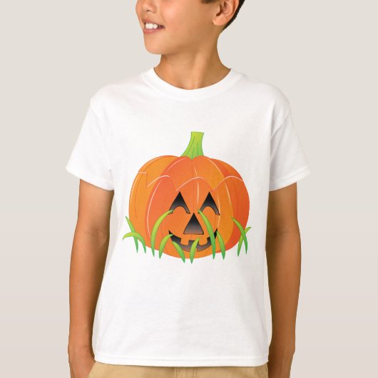 Schattigee Halloween pompoen Jack-O-Lantern T-shirt (Voorkant)