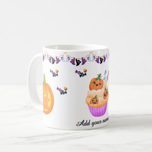 Schattigee Halloween pompoen Mok -  (Voorkant links)