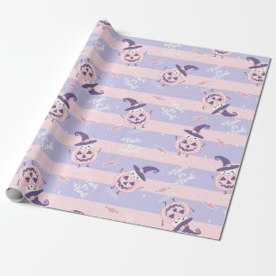 Schattigee Halloween pompoenen en heks Petten Patr Cadeaupapier