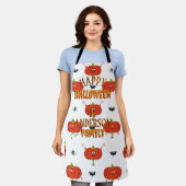 Schattigee Halloween pompoenen, spin & vleermuispa Schort (Gedragen)