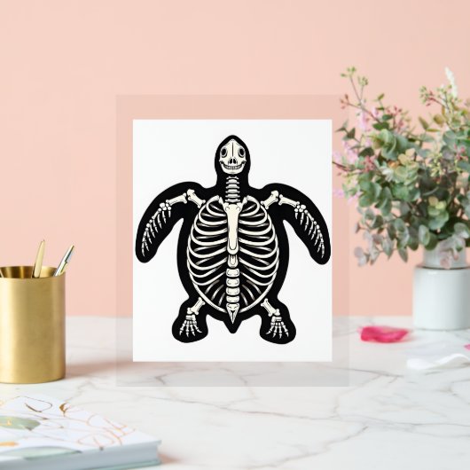 Schattigee Halloween schildpad skelet schildpad sc Acryl Bord (Huwelijk)