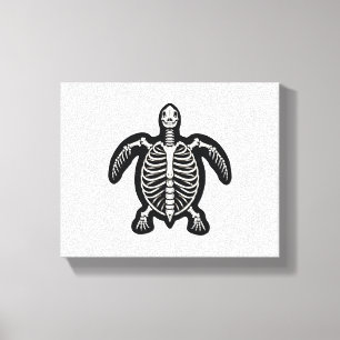 Schattigee Halloween schildpad skelet schildpad sc Canvas Afdruk