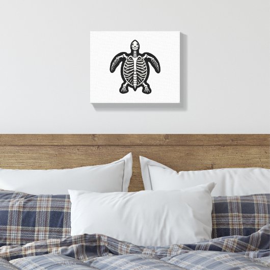Schattigee Halloween schildpad skelet schildpad sc Canvas Afdruk (Insitu (Slaapkamer))