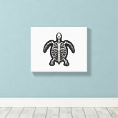 Schattigee Halloween schildpad skelet schildpad sc Canvas Afdruk (Insitu (Houten vloer))
