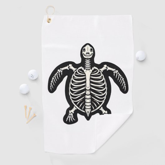 Schattigee Halloween schildpad skelet schildpad sc Golfhanddoek (Insitu)
