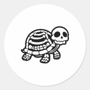 Schattigee Halloween schildpad skelet schildpad sc Ronde Sticker