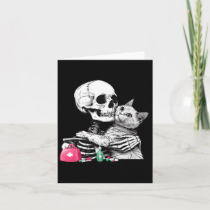 Schattigee Halloween Skeleton Knuffel Cat Vet Tech Kaart