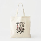 Schattigee Halloween Skeleton Moderne Typografie Tote Bag (Voorkant)
