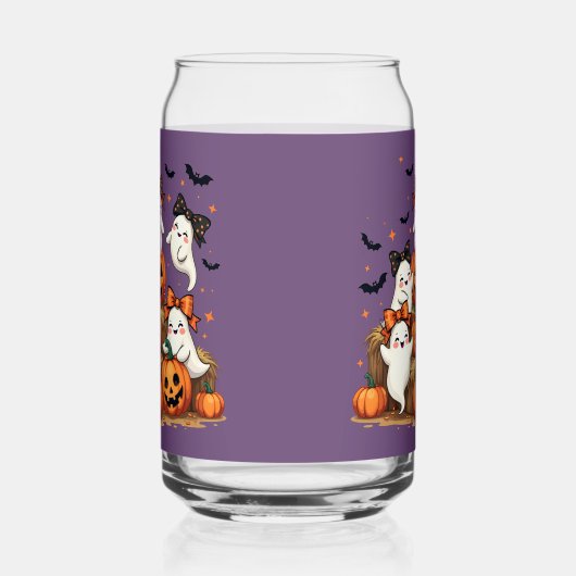 Schattigee Halloween-spoken in Coquette Bows & Pum Blikvorm Glas (Links)