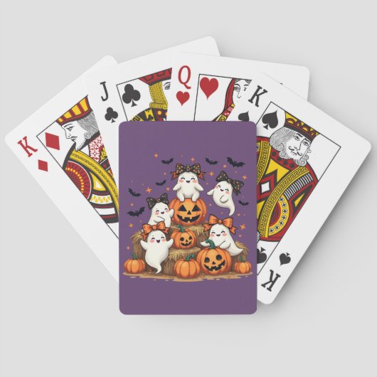 Schattigee Halloween-spoken in Coquette Bows & Pum Pokerkaarten (Achterkant)