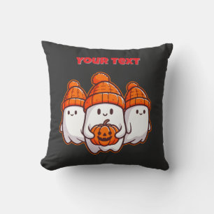 Schattigee Halloween-spoken met pompoen en Oranje Kussen