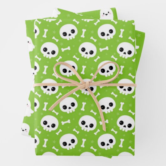 Schattigee Halloween-spook- en schedelpatronen Inpakpapier Vel (In situ)