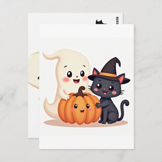 Schattigee Halloween Squad | Tote bag Briefkaart (Voorkant / Achterkant)