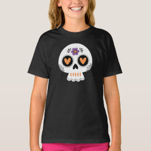 Schattigee Halloween Sugar Skull Girls T-shirt