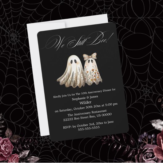 Schattigee Halloween thema bruiloft Jubileum Diner Kaart