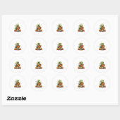 Schattigee Halloween Turtle Ghost met Snoep (8) Ronde Sticker (Vel)