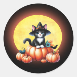 Schattigee Halloween Tuxedo Cat Stickers