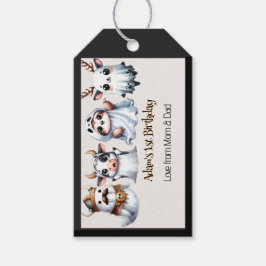 Schattigee Halloween verjaardag Cadeaulabel