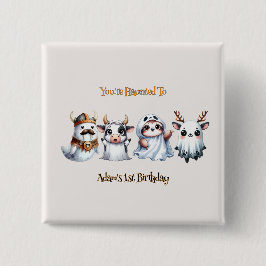 Schattigee Halloween verjaardag Vierkante Button 5,1 Cm