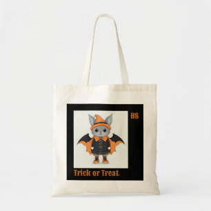 Schattigee Halloween vleermuis in vermomming Tri Tote Bag