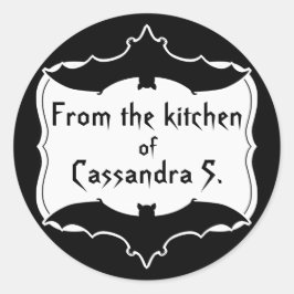 Schattigee Halloween vleermuis zwart en wit gothic Ronde Sticker