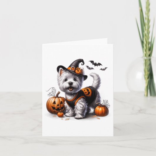 Schattigee Halloween Westie T-shirt West Highland Kaart (Voorkant)