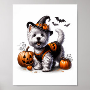 Schattigee Halloween Westie T-shirt West Terrier D Poster