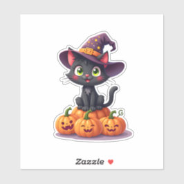Schattigee Halloween Witch Cat Sticker
