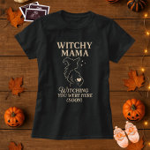 Schattigee Halloween Witchy Mama Pregant Wish T-shirt