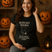 Schattigee Halloween Witchy Mama Pregant Wish T-shirt