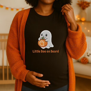 Schattigee Halloween Zwanger Little Boo aan boord T-shirt