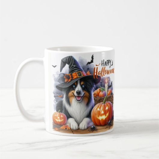 Schattigee Halloweenhond Koffiemok (Links)