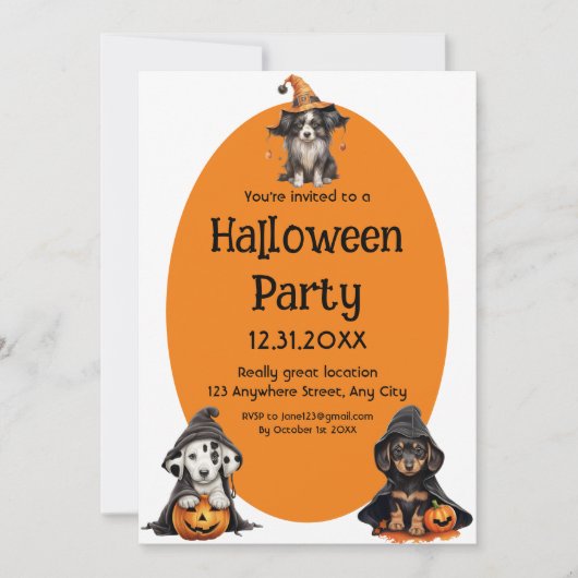 Schattigee Halloweenhonden Kaart (Voorkant)