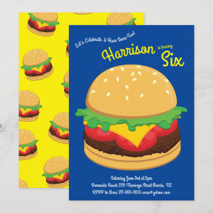 Schattigee Hamburger Kids Verjaardagsfeestburger Kaart