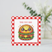 Schattigee Hamburger liefhebbers feest Kaart (Staand voorkant)