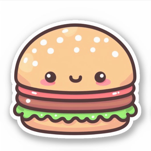 Schattigee hamburger op maat gesneden vinyl Sticke Sticker (Voorkant)