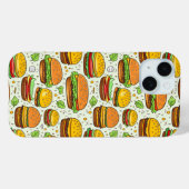 Schattigee hamburgerpatroon Case-Mate iPhone case (Achterkant (horizontaal))