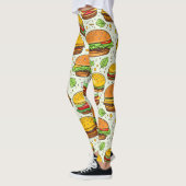 Schattigee hamburgerpatroon leggings (Links)