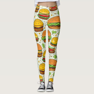 Schattigee hamburgerpatroon leggings