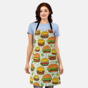 Schattigee hamburgerpatroon schort
