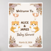 Schattigee Hamster Baby shower Welkomstbord Poster (Voorkant)