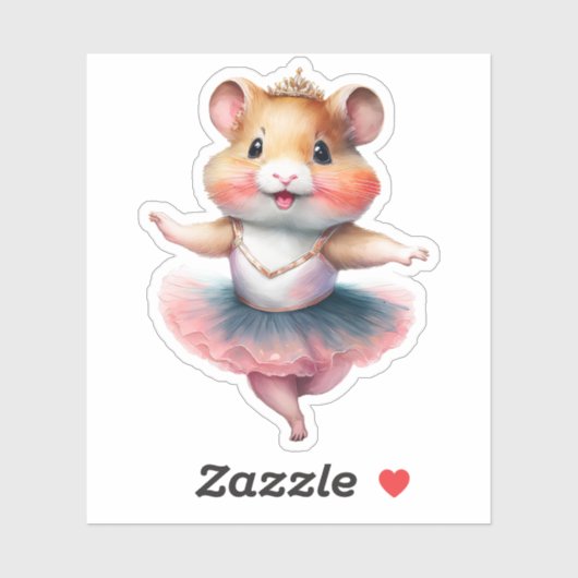 Schattigee hamster ballerina dansballet sticker (Vel)