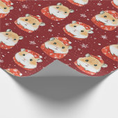 Schattigee Hamster Christmas Wrapping Paper Cadeaupapier (Hoek)