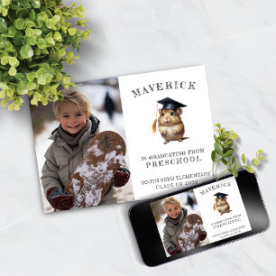 Schattigee Hamster Preschool Afstuderen Aankondigi Aankondiging