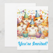 Schattigee Hamster Verjaardagsfeestuitnodiging Kaart (Voorkant / Achterkant)