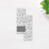 Schattigee hand getekende doodle bloem design Blad Mini Visitekaartjes (Bureau)