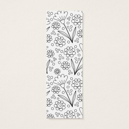 Schattigee hand getekende doodle bloem design Blad Mini Visitekaartjes (Achterkant)